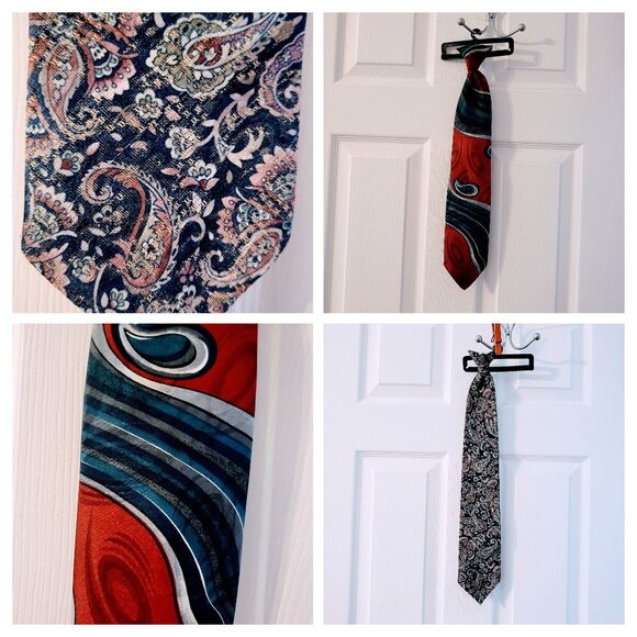 Clip On Ties (Towncraft/Designer Collection) Good Used Condition- 17/18 inches - Picture 1 of 15